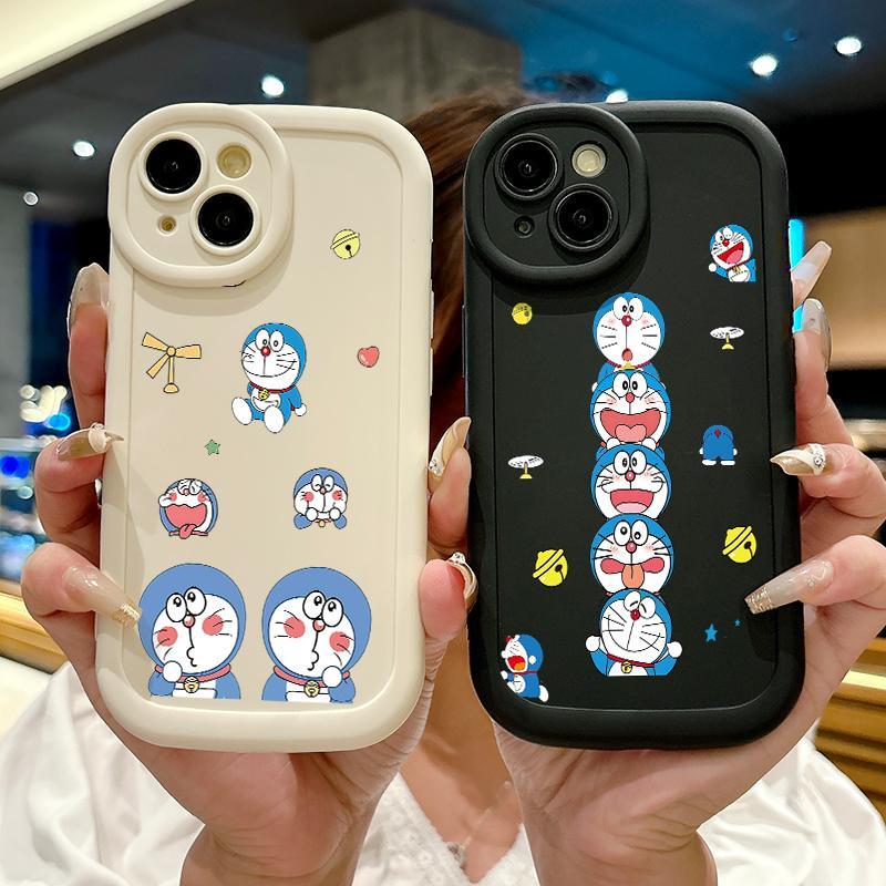 Casing For Iphone Case 11 13 Pro Max 12 15 7 Plus8 Plus X XS XR Silikon Shockproof Lucu Doraemon Mig