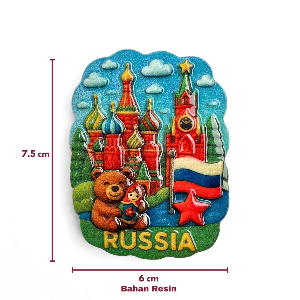 Magnet Kulkas RUSSIA Souvenir Oleh oleh Negara Rusia