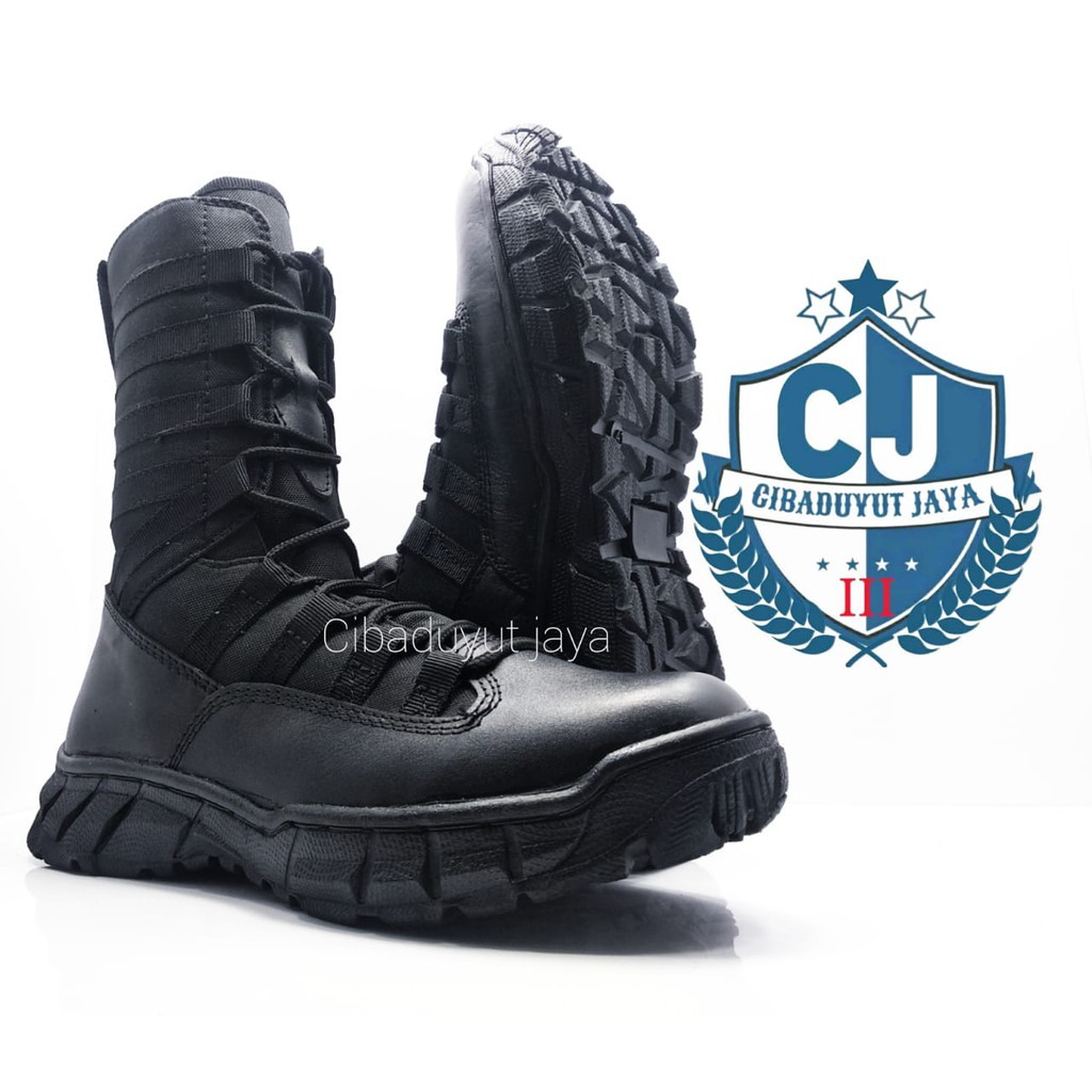 new SEPATU PDL NINJA HITAM RESLETING WATERPROOF /cibaduyut jaya 3 /Sepatu TNI/Sepatu PDL/Sepatu POLR
