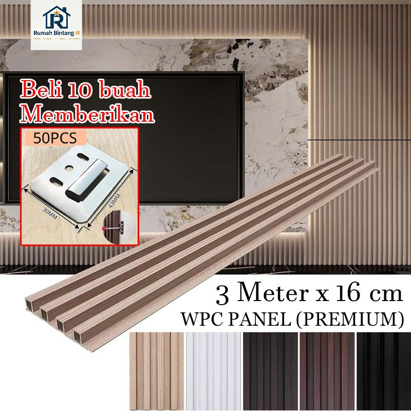 Wpc Wall Panel 3 Meter Wallpaper Dinding WPC Panel Dinding Wood Panel WPC