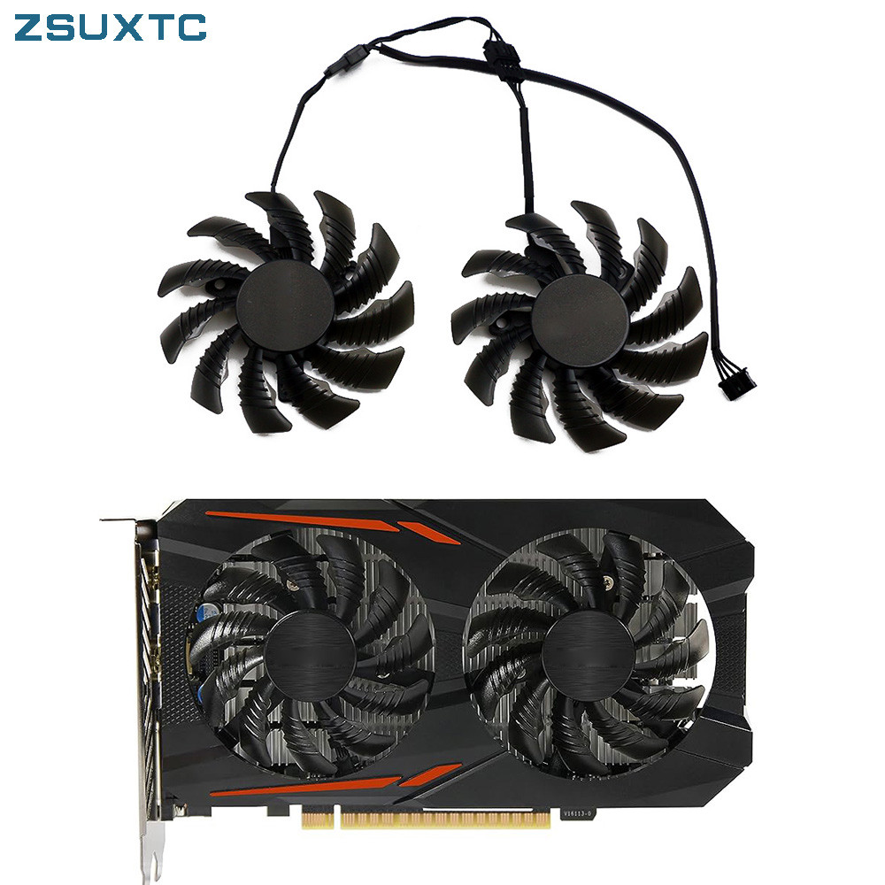 75MM T128010SU D08010S12HH 12V Cooling Fan for Gigabyte GTX1050Ti 1050 Ti For RX 550 RX560 Graphics 