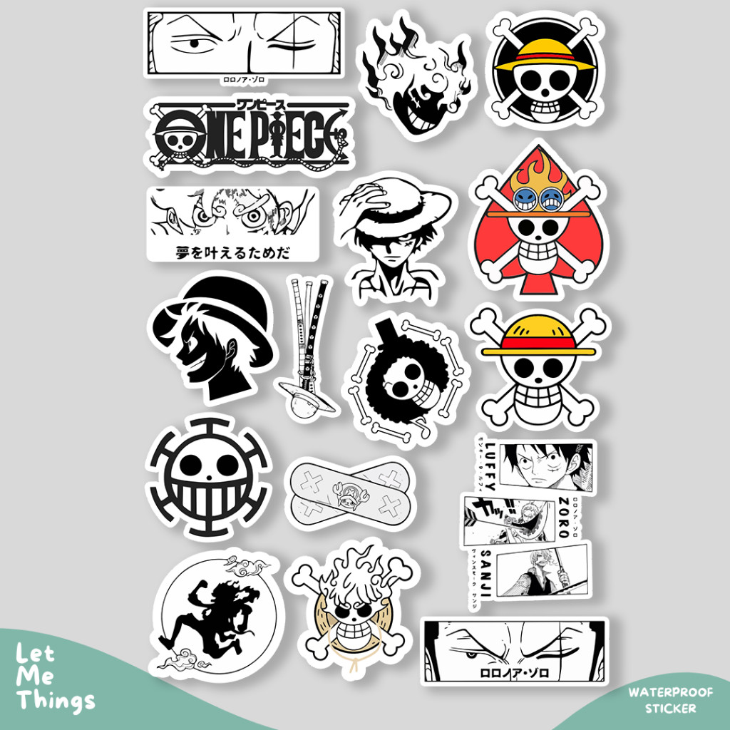 Stiker anime One Piece luffy || Stiker One Piece untuk helm laptop case hp