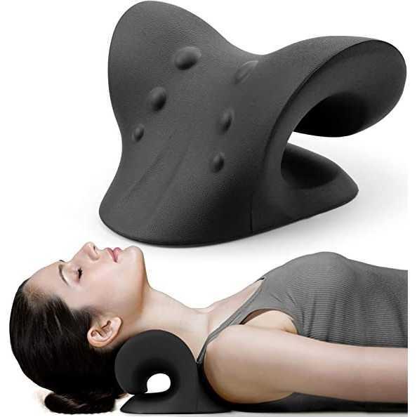 Alat Terapi Leher Kaku Bantal Relaksasi Leher Punggung Cervical Neck - Hitam