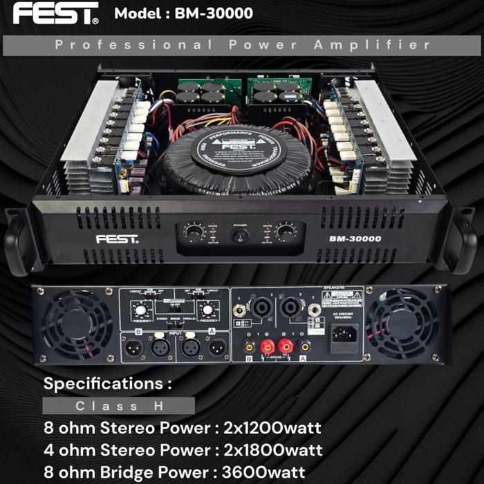 power amplifier fest bm-30000 original 2 channel Power Fest Bm 30000 power amplifier