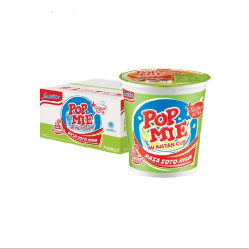 Indomie Pop Mie Mi Instan Cup Rasa Soto Ayam (1 dus/24 cup)