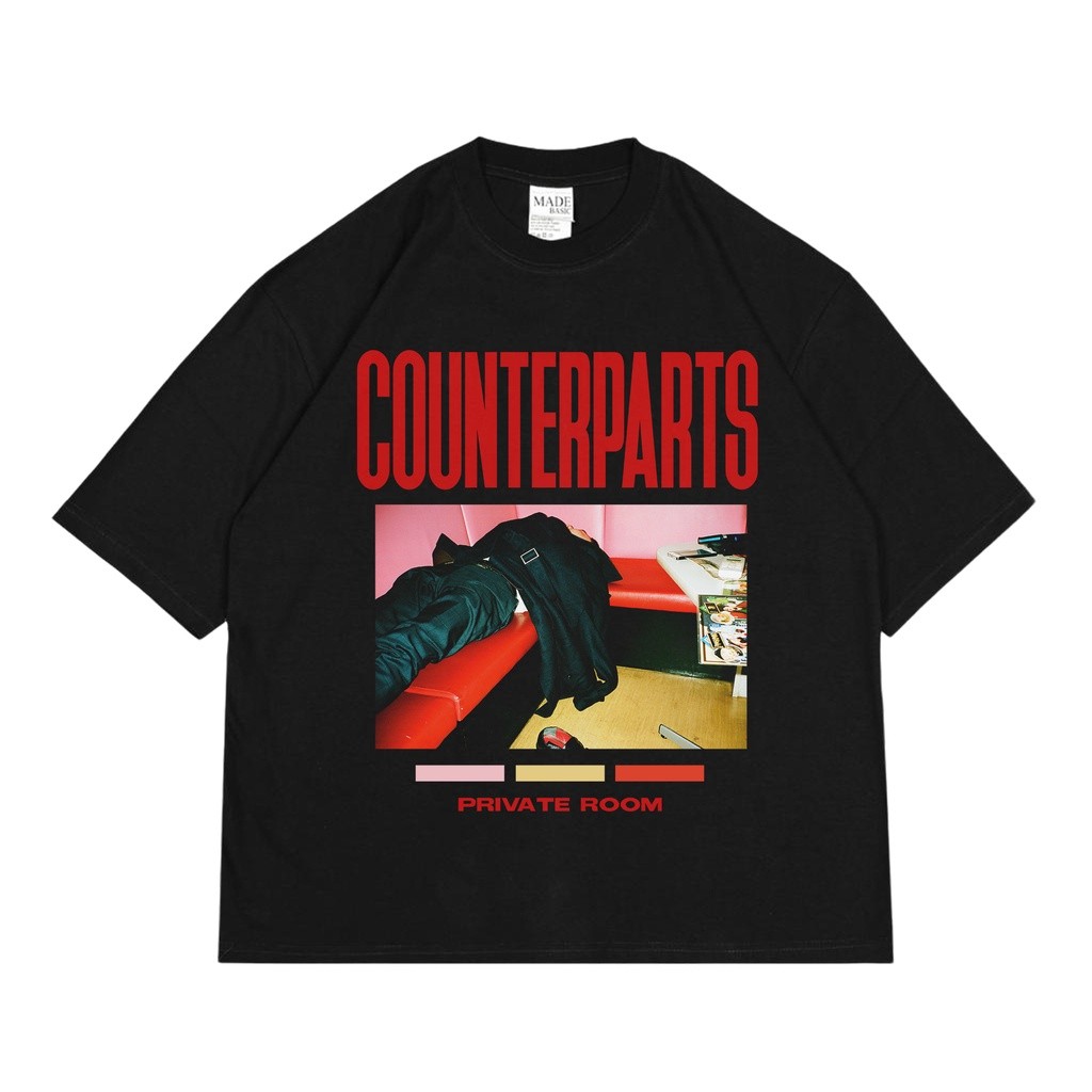(COD) Kaos Music Band Oversize Counterparts Private Room | Derows Warfield Unisex Tshirt Oversize