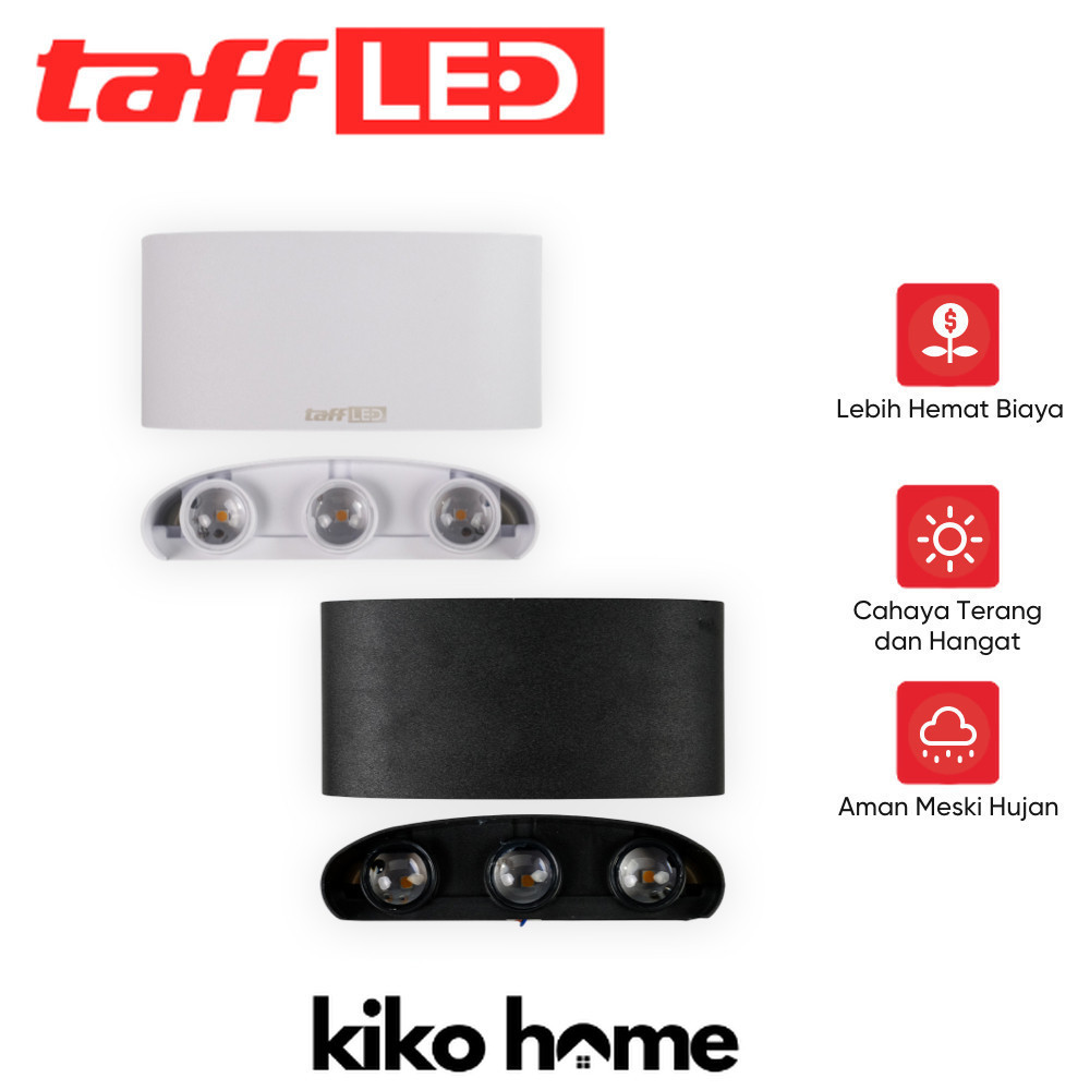 TAFFLED Lampu Dinding LED Indoor Plastic Body 6 LED Warm White 6W - 6T