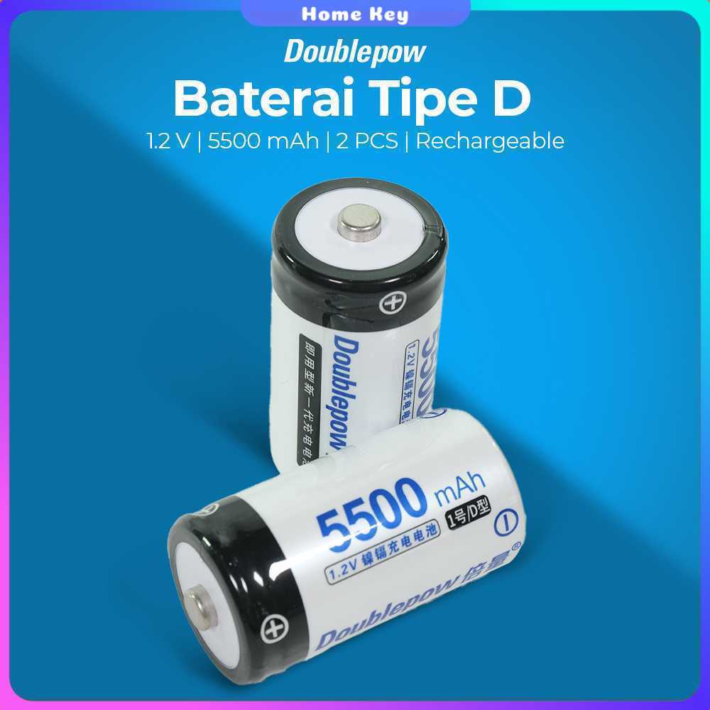 Doublepow Baterai Rechargeable D Ni-CD 1.2V 5500mAh 2 PCS