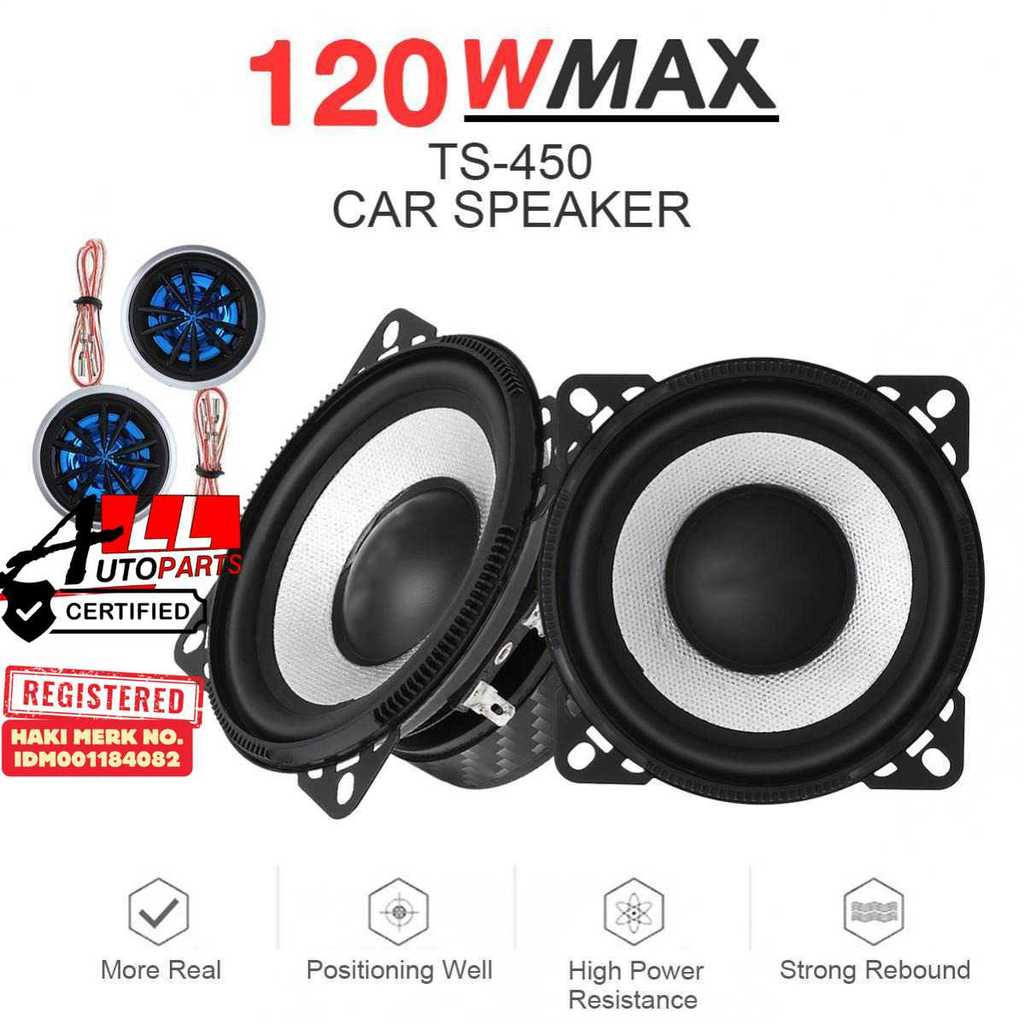 Speaker Tweeter Mobil 4 Inch HiFi Crossover 120W