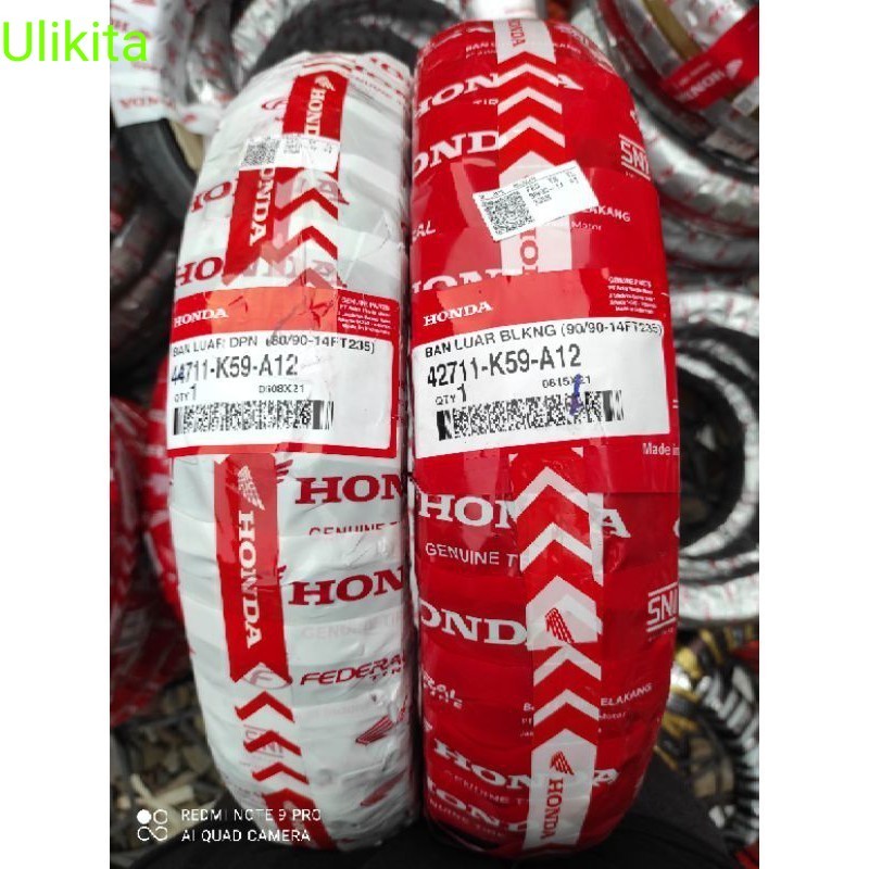 BAN FEDERAL TUBELESS RING 14 80/90-14 90/90-14 ORIGINAL AHM 100% Ulikita