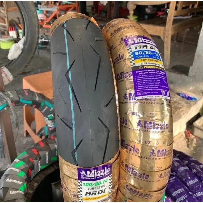 BAN MIZZLE MR 01 SATU SET DEPAN BELAKANG UKURAN 100/80 90/80 VARIO BEAT SCOOPY VARIO 125 VARIO 150