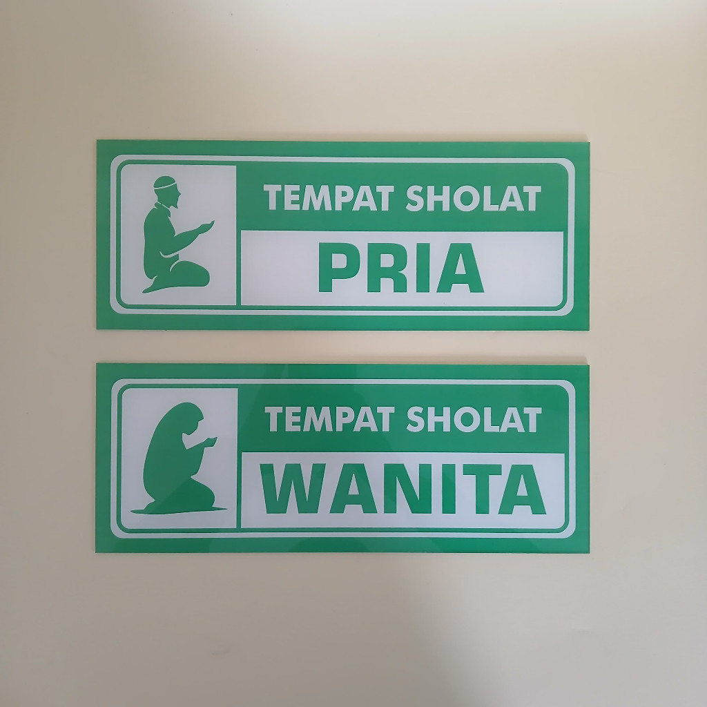 Akrilik Tempat Sholat Pria dan Wanita - Akrilik Nama Ruang Sholat - Akrilik Ruang Sholat