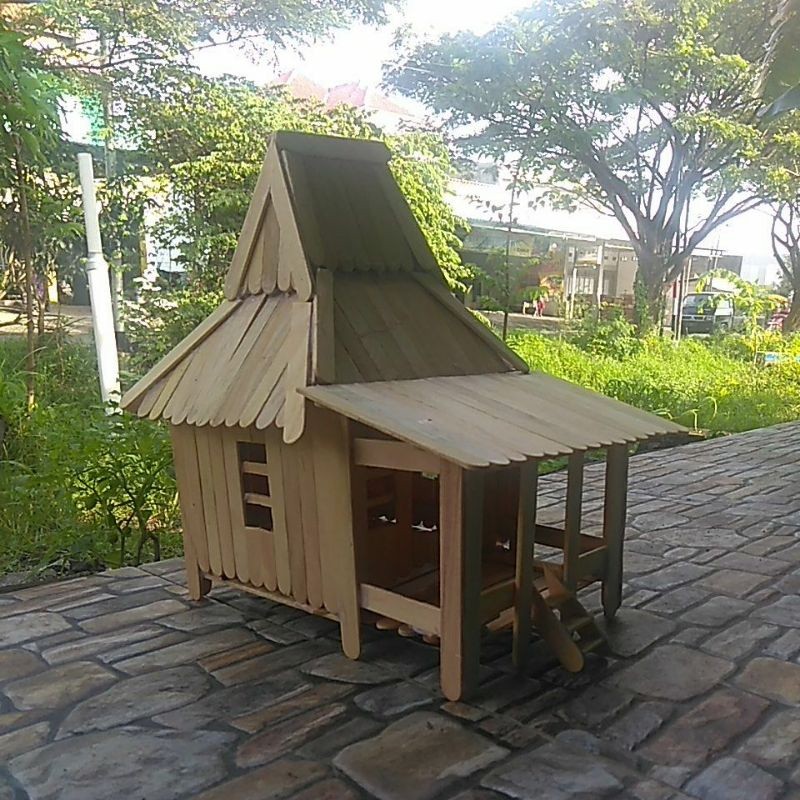 miniatur rumah joglo jawa dari stik es krim
