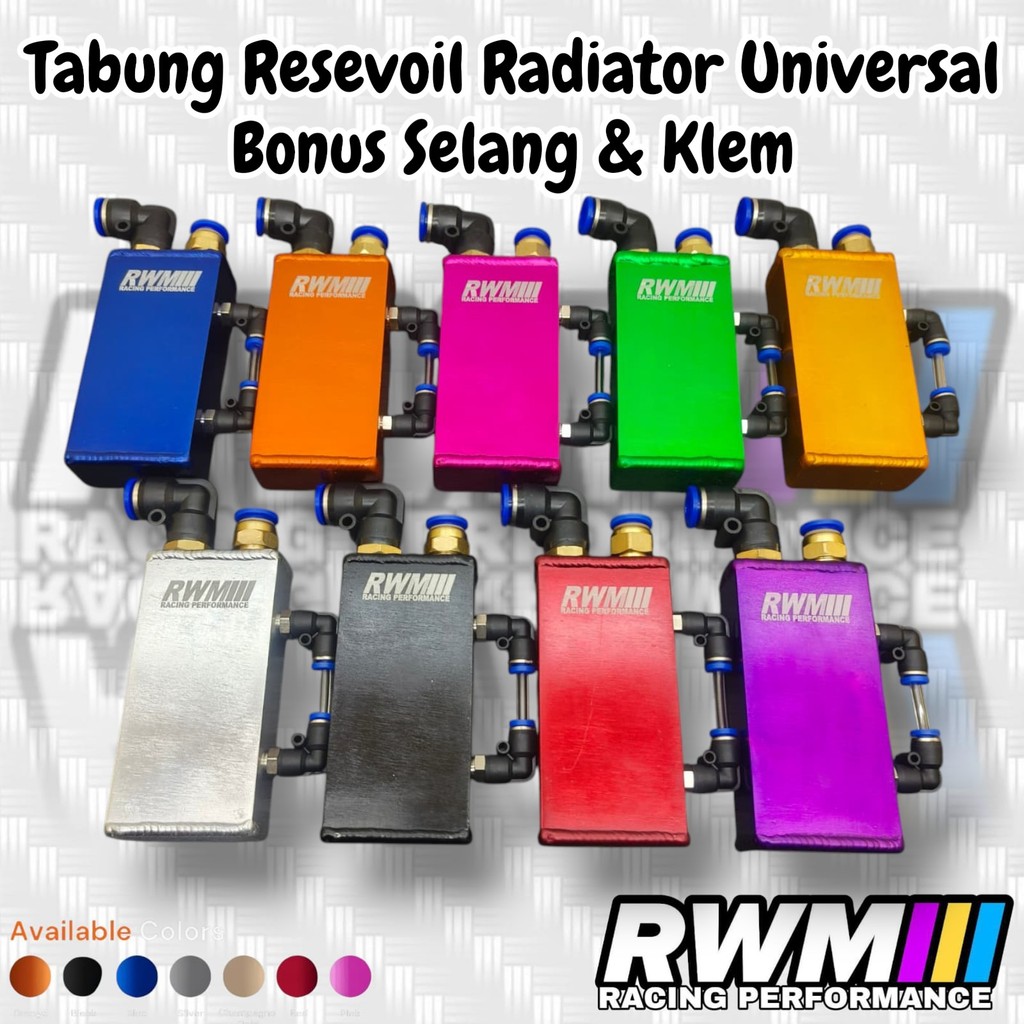 Tabung Air Radiator Kotak Slim Universal Tabung Resevoil Cadangan Air Radiator CNC
