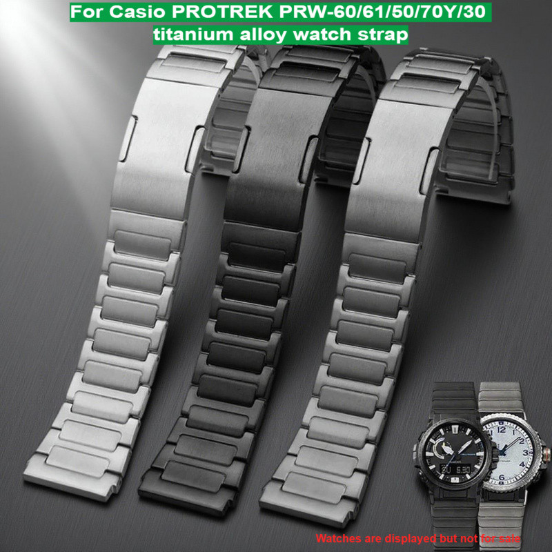 For Casio PROTREK mountain wta band PRW-60/61/50/70Y/30 titanium  wat strap Quick Release Titanium A