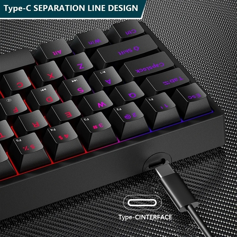 K620 Mini Backlit RGB Gaming Mechanical Keyboard Gamer Mechanic Kit 60 Percent DIY Custom PBT Keycap