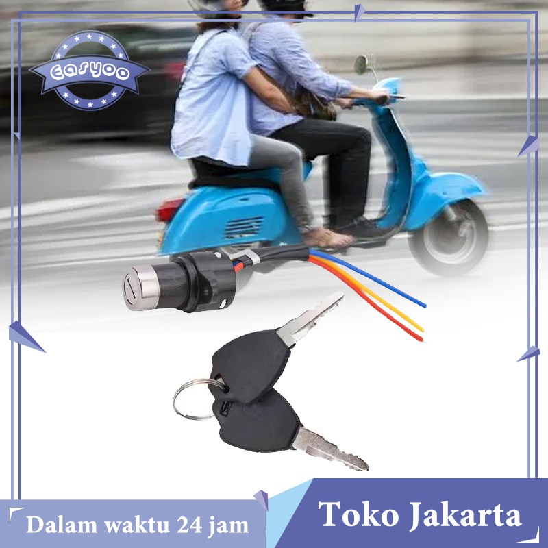 Kunci Kontak Skuter Elektrik 3 Kabel Switch On Off Mobilan 2 Steep Sepeda Listrik Aki Kunci Kontak S