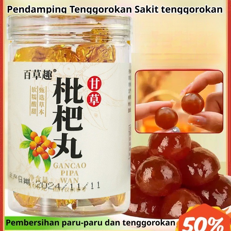 Kirim dalam 24 jam/Permen Tenggorokan Cap Rasa Loquat/Permen Loquat Pear Soft Candy pelega tenggorok