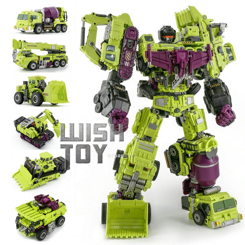 JINBAO Transformation G1 Devastator 6IN1 Oversize KO Bonecrusher Trucks Hook Gravity Scrapper Mixmas