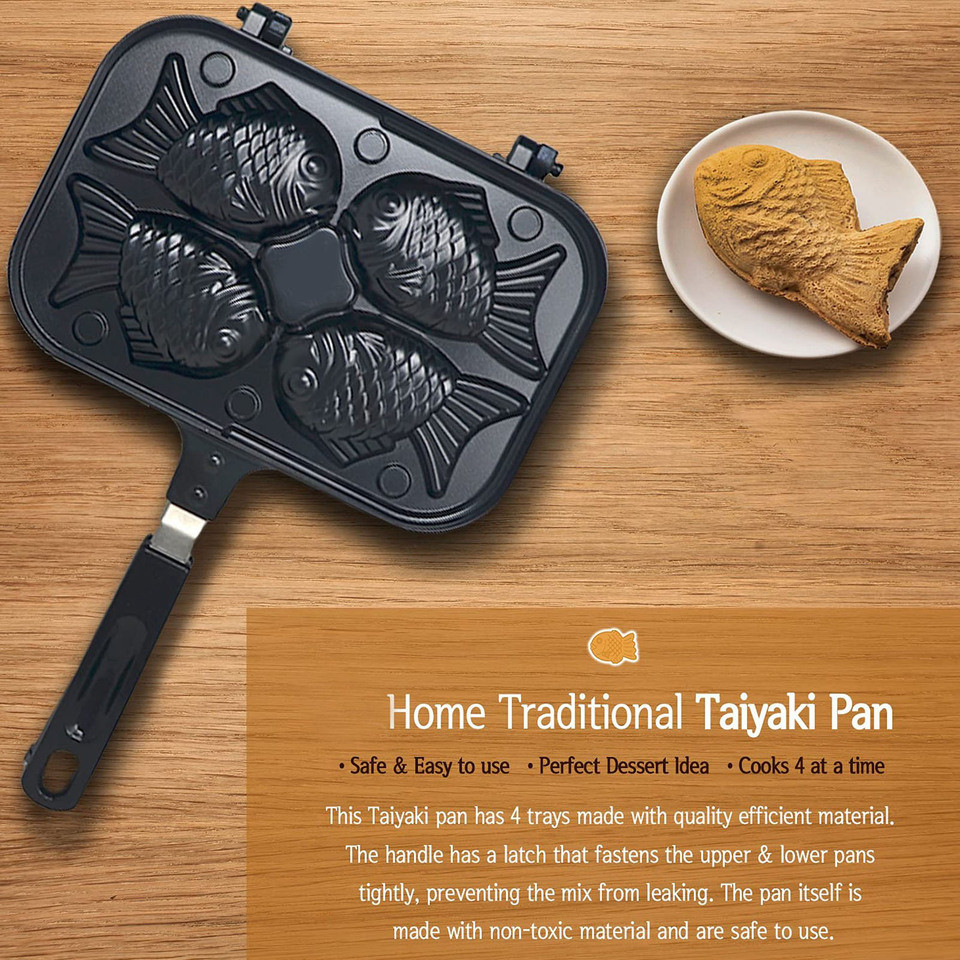 Taiyaki Cooking Bakeware Taiyaki Fish Shape Cake Maker Non Stick Taiyaki Double Baking Pan Waffle Ba