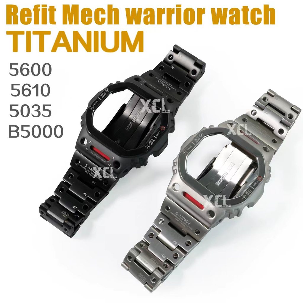 Mech Style DW5600 GMWB5000 GWB5600 G5600E GWM5610 GW5000 Titanium Case Mod Kit For Casioak Watch Met