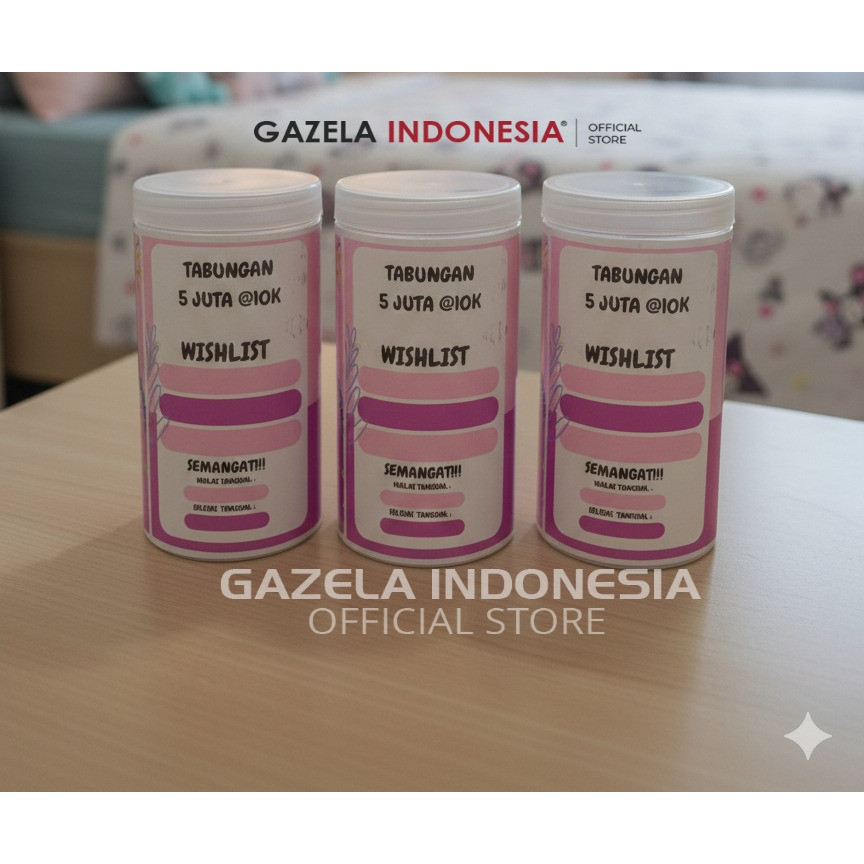 Celengan Plastik Toples Target 5 juta 10K Celengan Transparan Bening Toples Tantangan Menabung