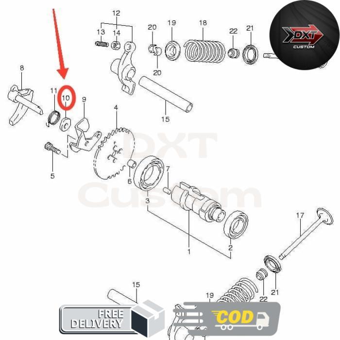 DXT- 12955-33G00-000 Washer Ring Decompression Shaft Suzuki Skywave 125 Original