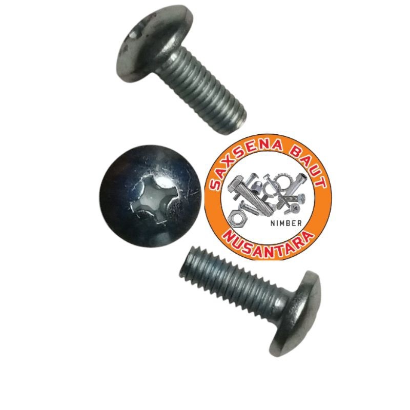 baut bodi motor m6x16 . original ukuran baut 10 . kepala obeng