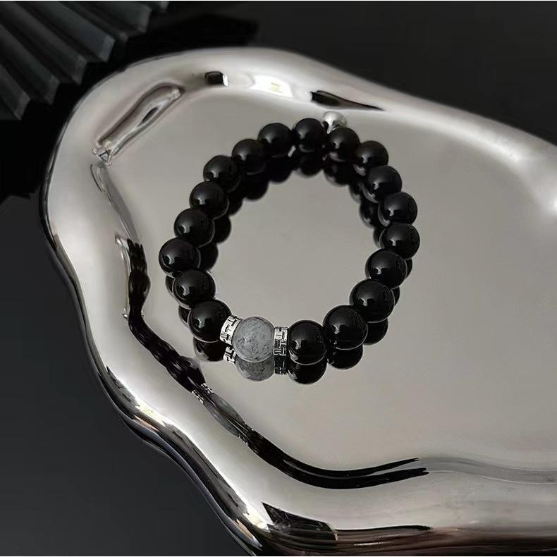 U CUSTOM - Gelang Manik Manik Hitam Elegan Couple Gelang Fashion Couple Manik Manik Kekinian