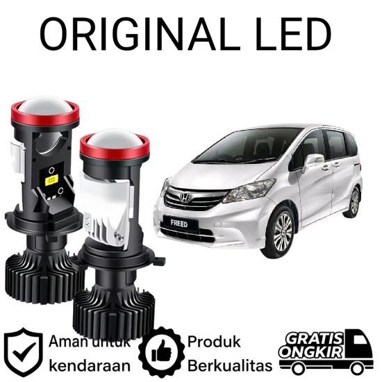 2pcs Lampu Utama LED H4 Projector High Power Mobil Honda Freed 2009 2017 AM