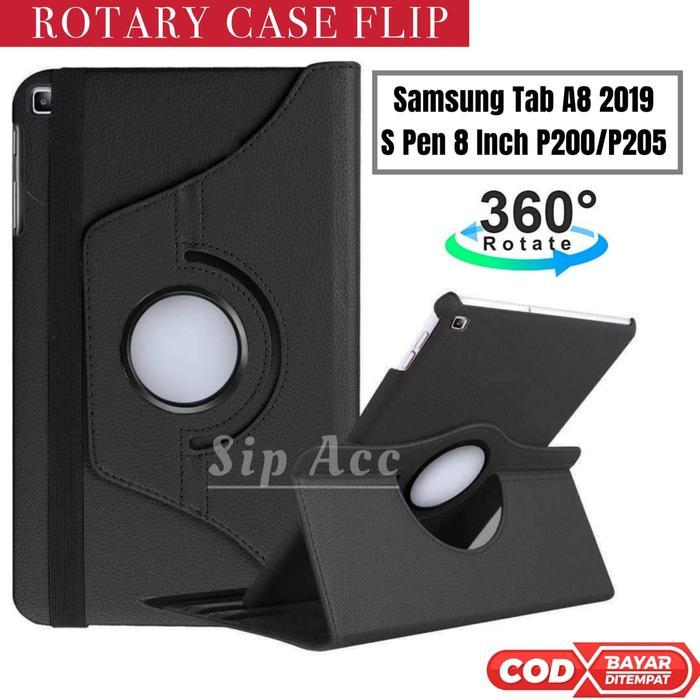 Samsung Galaxy Tab A8 2019 S Pen P205 P200 Case Flip Cover Casing P205 - Rotary Hitam