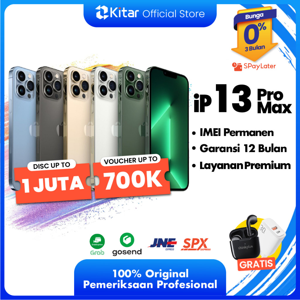 iPhone 13 Pro Max ex iBox Beacukai IMEI Permanen Garansi 12 Bln 100% Original Second iPhone FULLSET 