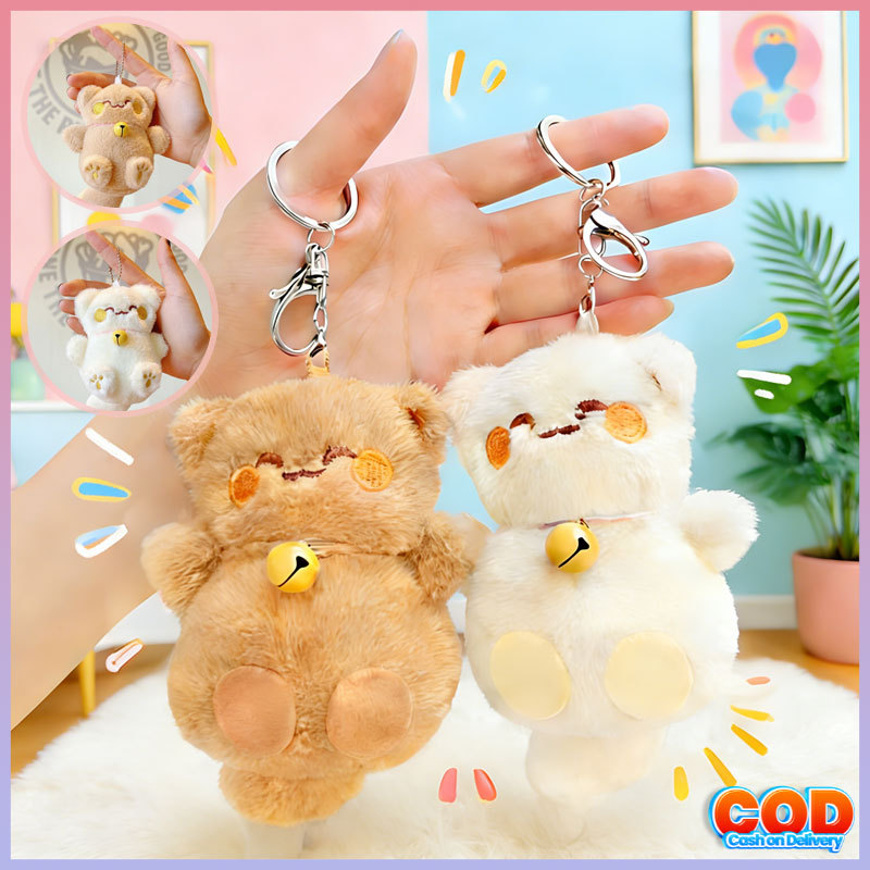Gantungan Kunci Boneka Kucing Lucu - Boneka Lembut Dengan Bell, Gantungan Kucing Imut Untuk Tas & Do