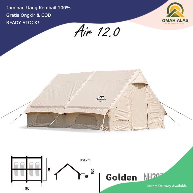 TENDA GLAMPING GEN AIR 12 COTTON INFLATABLE TENT NATUREHIKE NH20ZP010