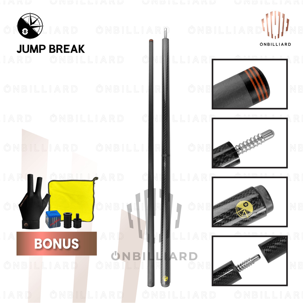 COMPAS Jump Break Carbon Fiber Cue Stick Billiard JumpBreak Cues