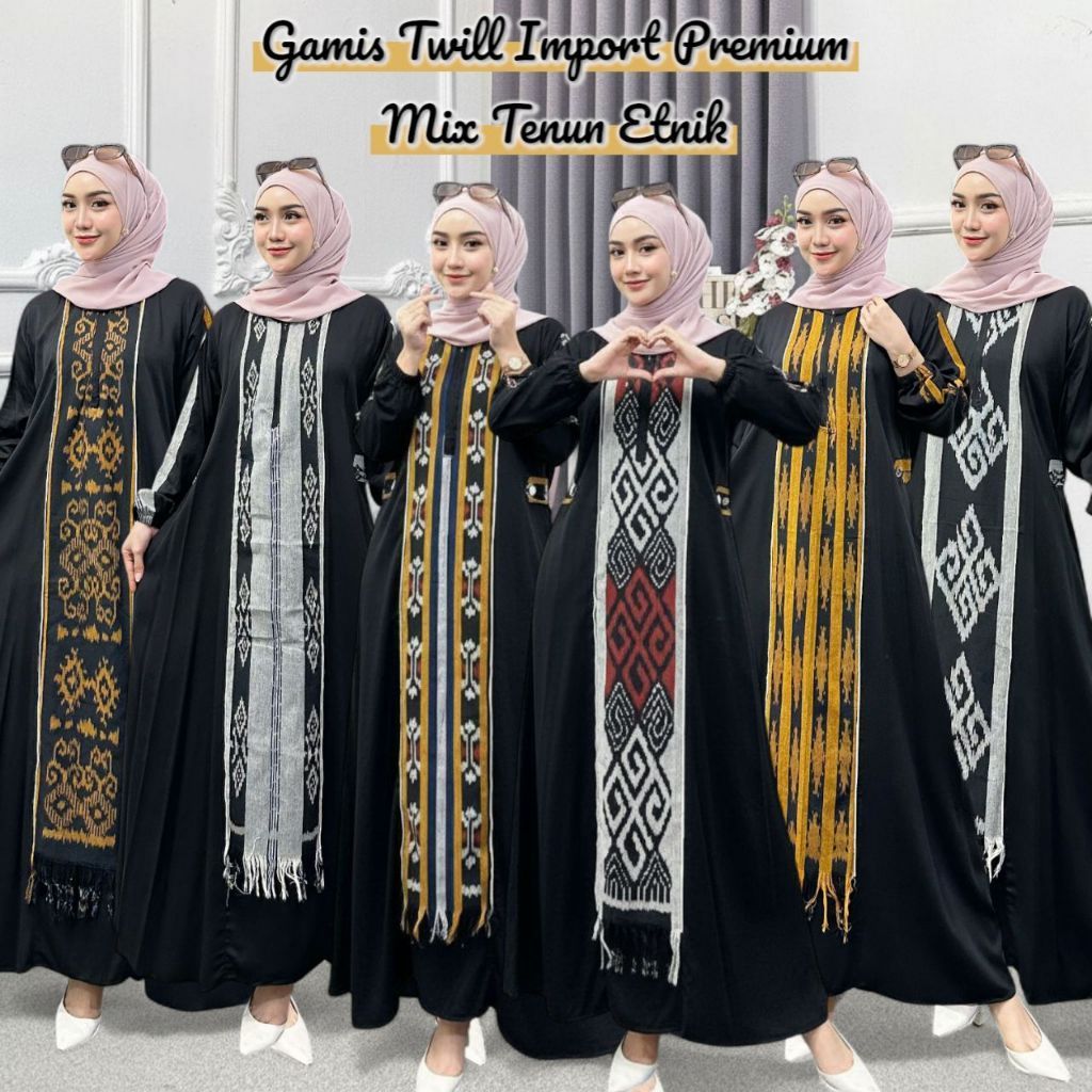 SPESIAL GAMIS ETNIK TWILL PREMIUM MEWAH MIX TENUN TROSO ALL SIZE FIT TO XXL - DASTER ARAB RENDA SHIR