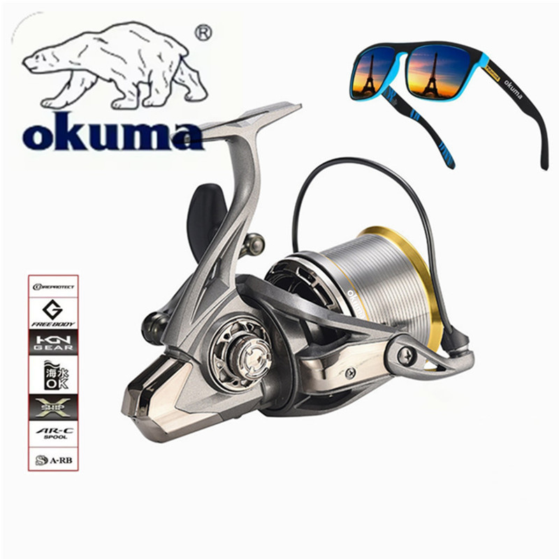 Okuma large rotating fishing reel 8000 9000 10000 12000 14000 reel dragging 20KG strong reel seawate