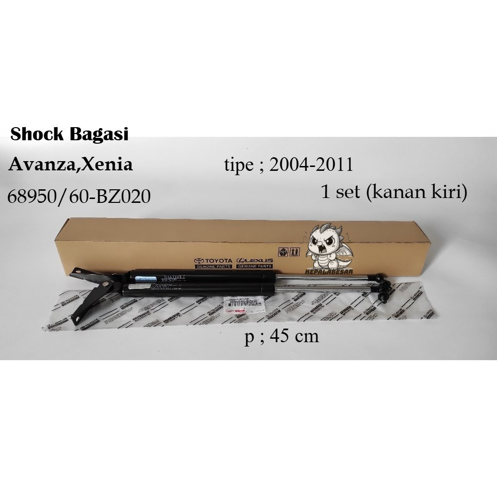 SHOCK BAGASI BELAKANG/HIDROLIK PINTU BELAKANG AVANZA-XENIA old 2004-2012 68950/60-BZ020 1SET/SEPASAN