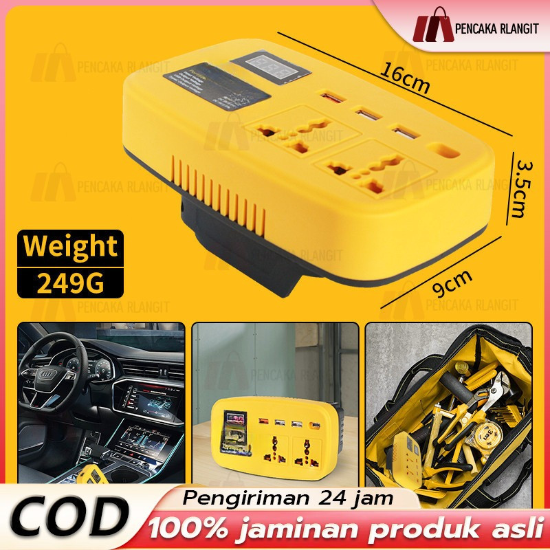 Super Power DIY Inverter Charger Portabel 6in1 21V To 220V 150W-3 USB Baterai Makita Soket Konverter