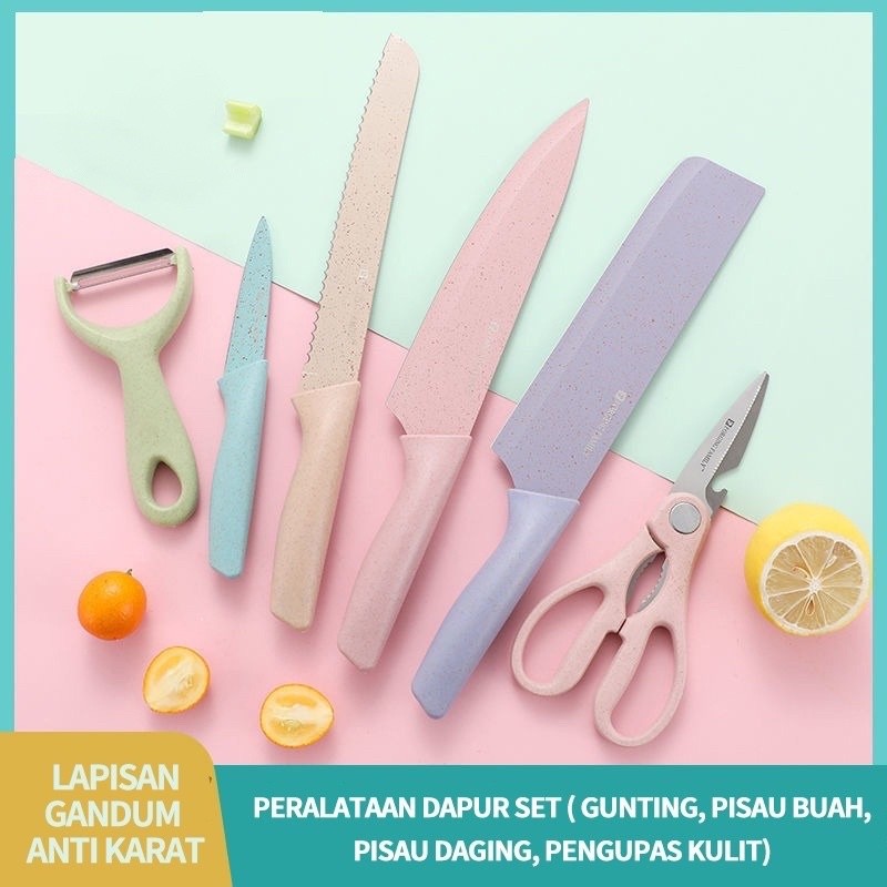 [BTD] Set pisau gandum set pisau 6in1 set pisau viral set pisau EVCRIERH set pisau sultan