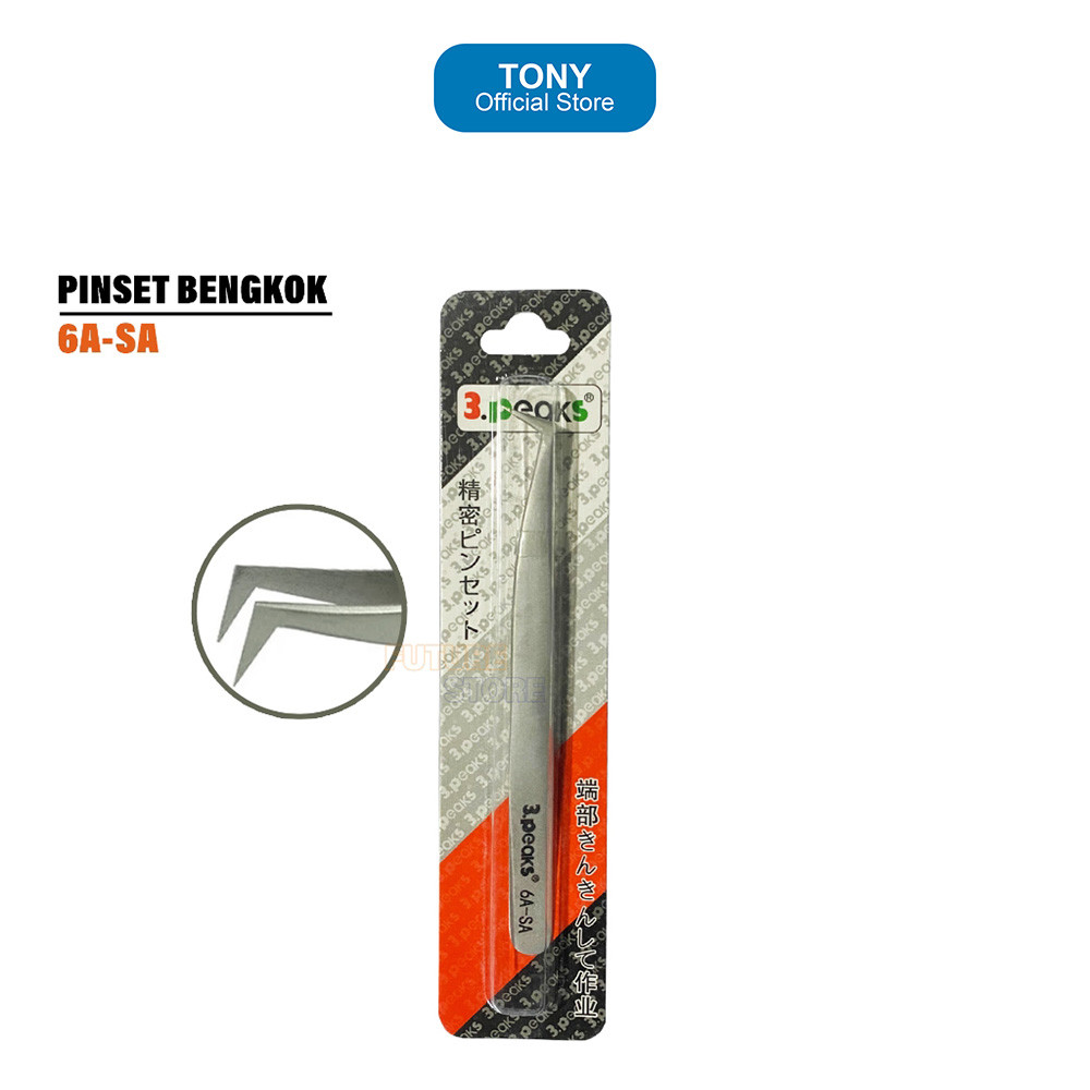 Pinset 3PEAKS 6A-SA - L-Shape Curved Magnetic Precision Tweezer - 3PEAKS 6A-SA