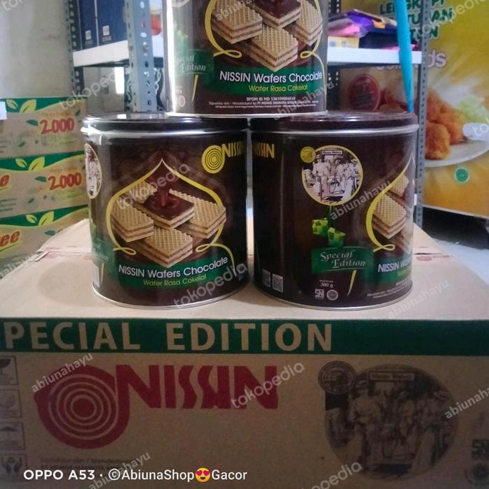 Nissin Wafer Chocolate 300 gram 1 Karton (6 Kaleng). Special Edition