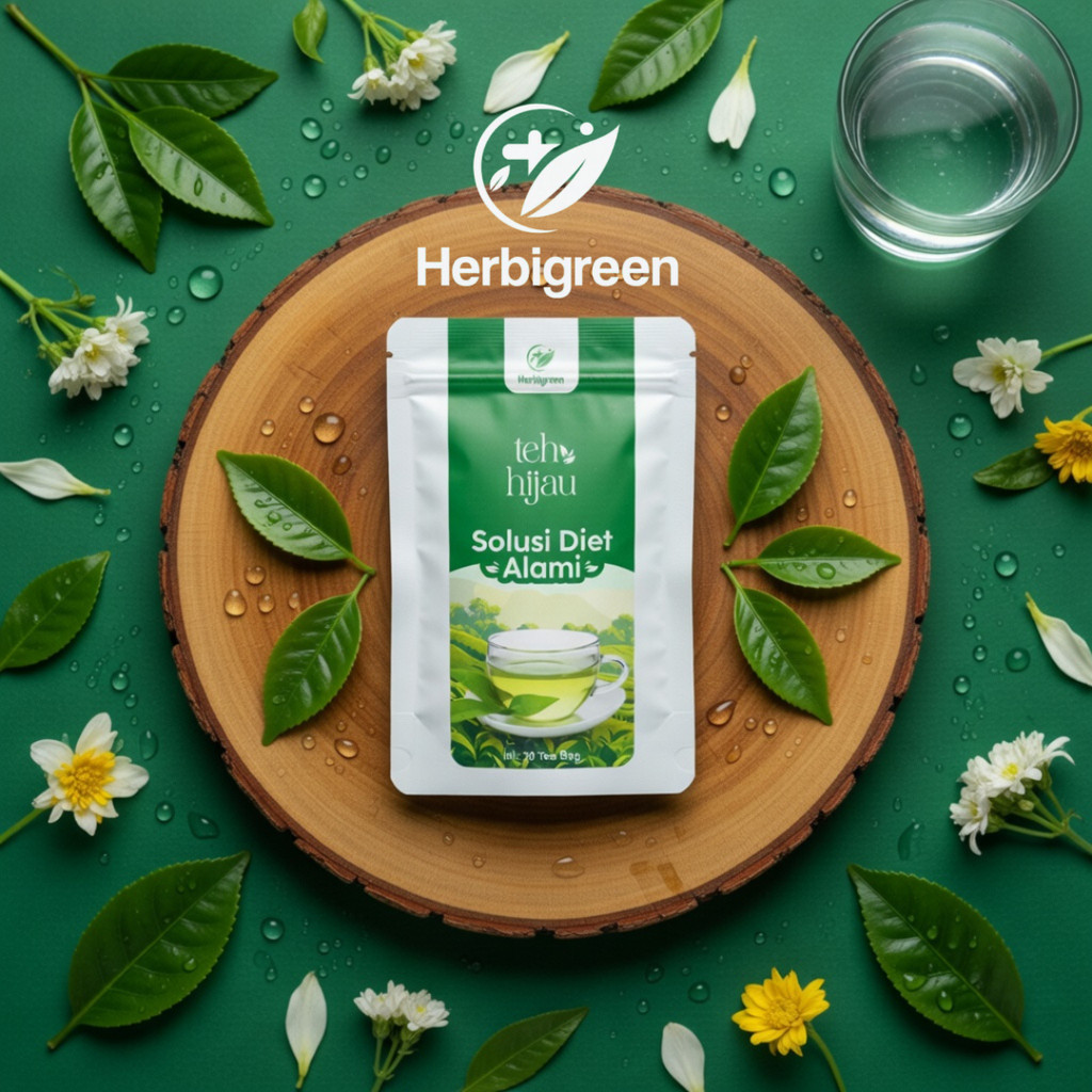 HERBIGREEN Obat Diet Herbal | Paket Teh Pelangsing Ampuh DIET DETOX | Teh Diet Matchana Teh Hijau & 