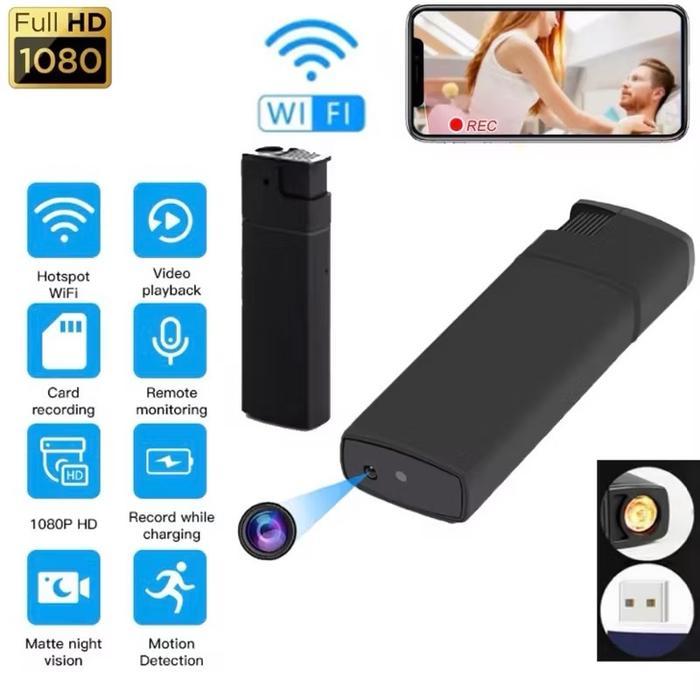 Camera Wifi Model Korek Api Lighter Kamera Tersembunyi Spy Cam CCTV Support Pantau Jarak Jauh K6