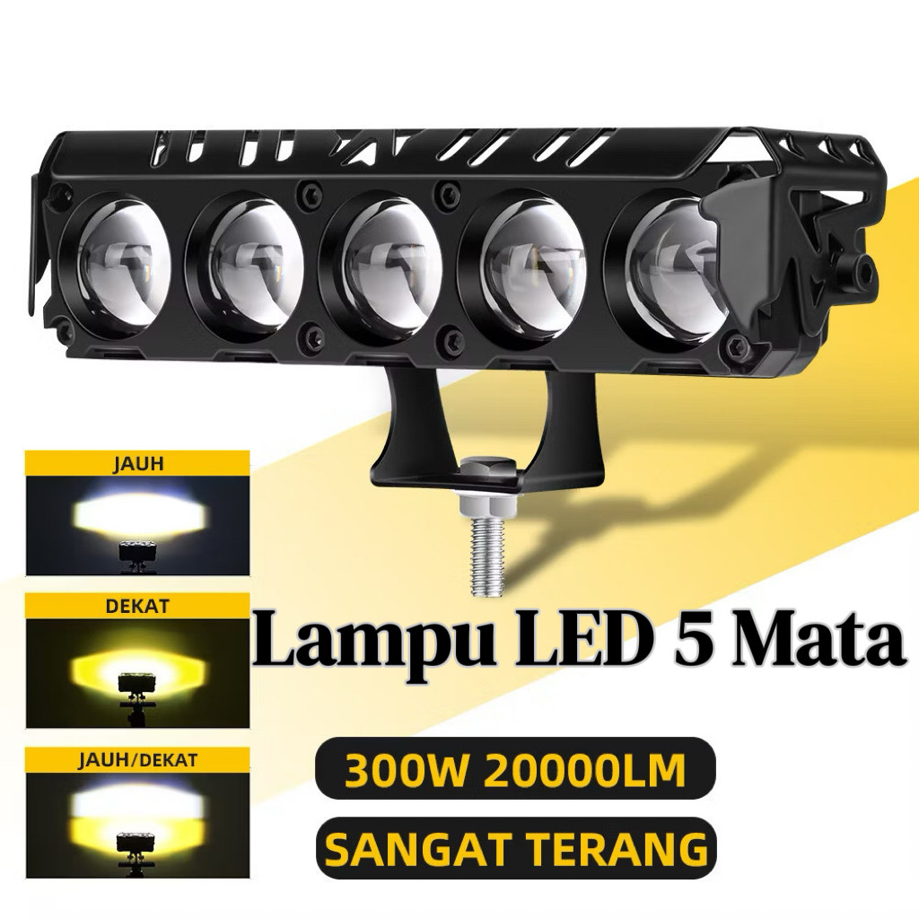 COD/75 Watt 12-24 Volt Arus DC/Lampu Sorot LED 5 Mata /SQL Premium /Super Terang /75 Watt 12-24 Volt