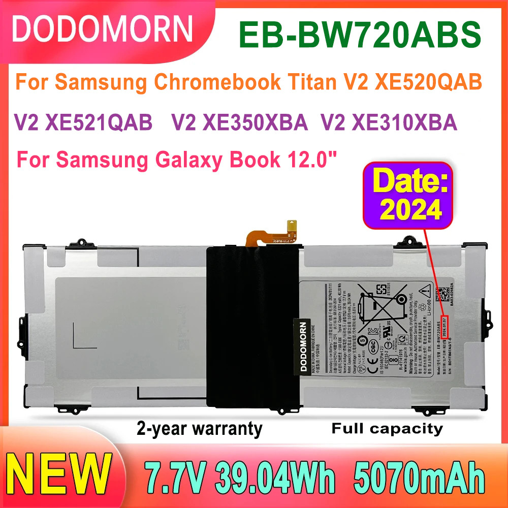DODOMORN EB-BW720ABA Laptop Battery For Samsung Galaxy Book 12 SM-W720 romebook Titan V2 XE520QAB XE