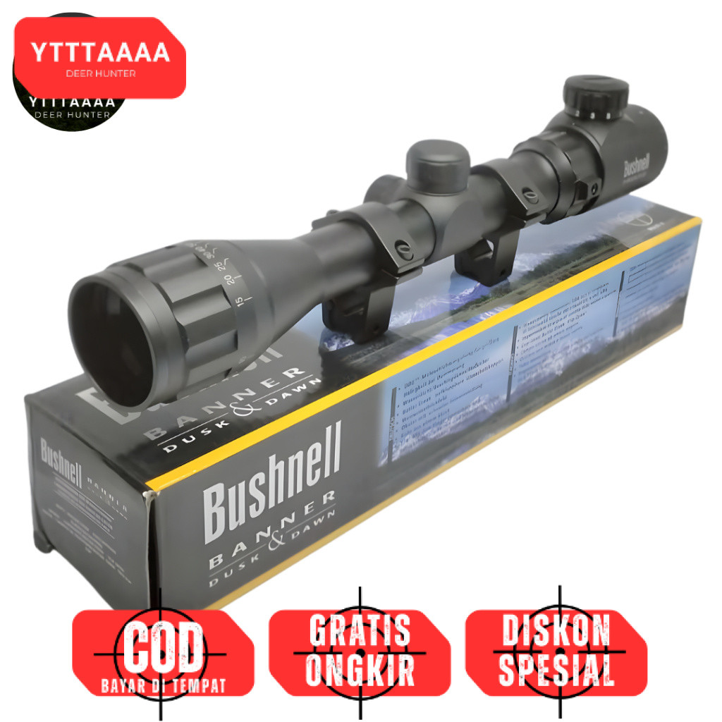 Teleskop B-NELL 3-9x32 AOEG RGB 3 Warna Jernih Tahan Getar - Riflescope Senapan PCP Uklik Rangefinde