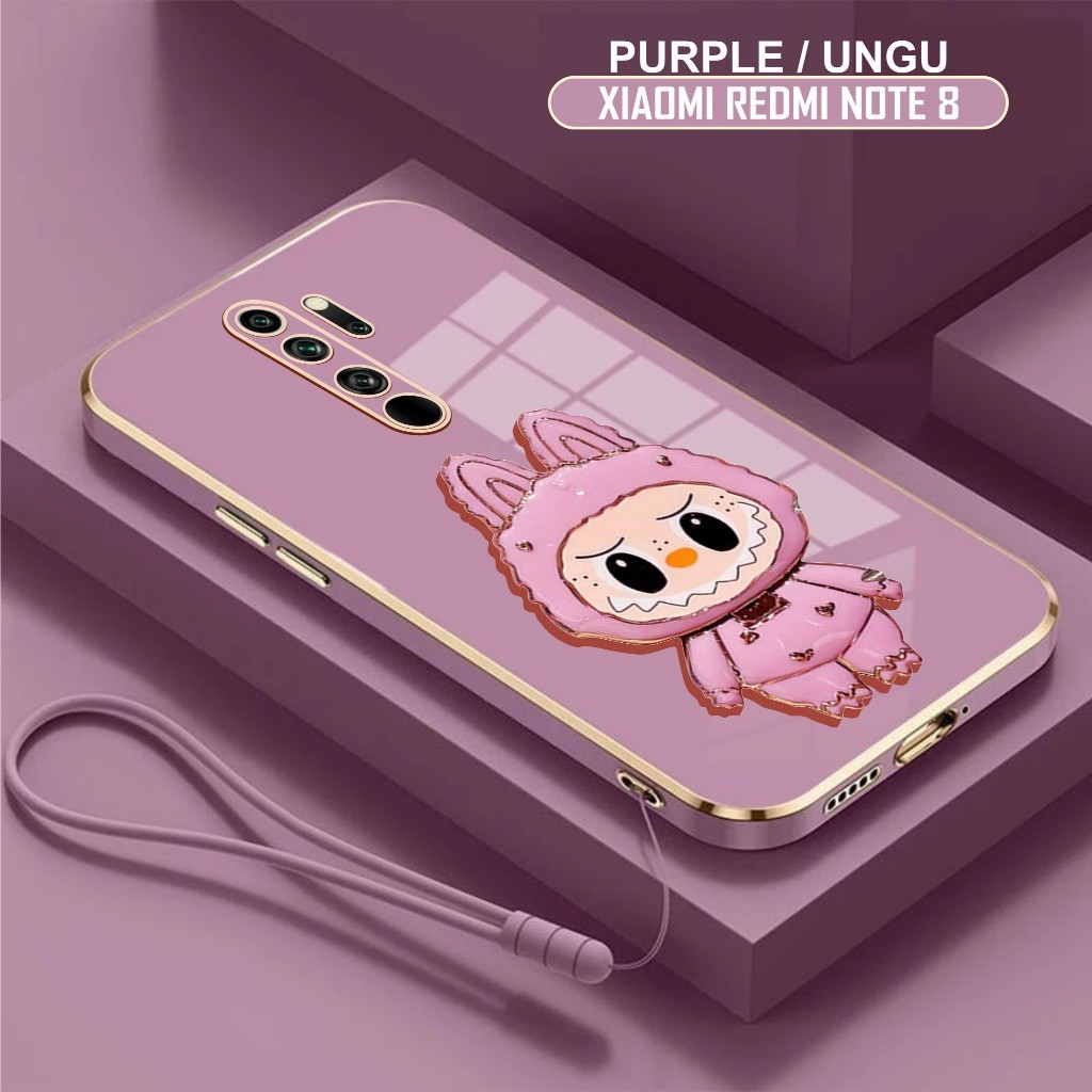 Softcase Xiaomi Redmi Note 8 / 8 Pro Casing Boneka Dudukan Miror Kaca Free Tali Lanyard