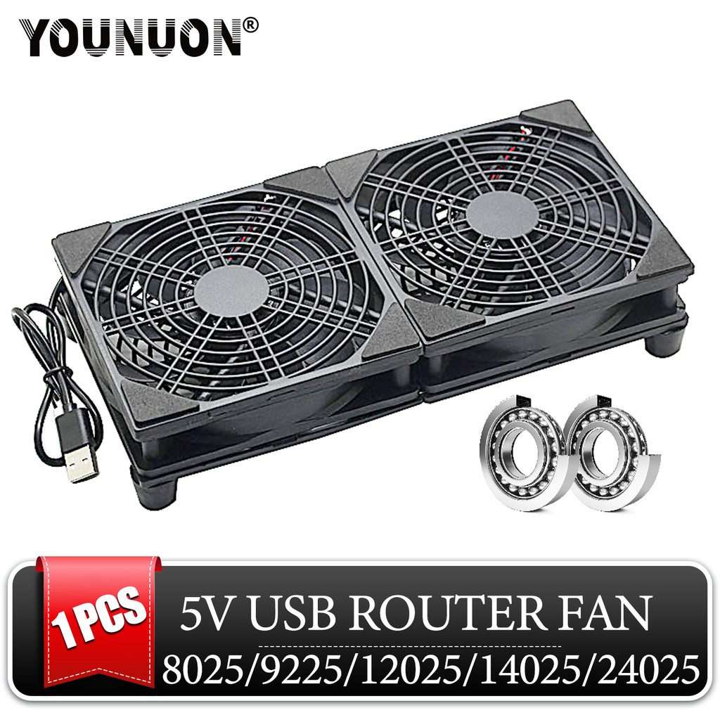 YOUNUON 120x120x25mm 92x92x25mm 80x80x25mm 5V USB Power Cooling Case Fan For Receiver DVR Xbox TV Bo