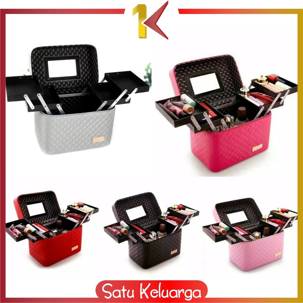 V GLOW - Kotak Kosmetik/Beauty Case/Tas Kosmetik/Make Up Case/ travel WATERPROOF/Koper Makeup